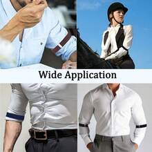 2 Pcs Elastic Adjustable Armbands Non-Slip Shirt Sleeve Holders Cuff Garters - Multicolor - View 4
