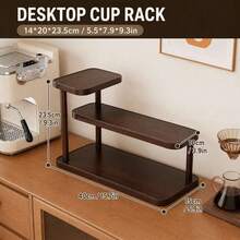 Double Layer Cup Holder Organizer - Coffee Cup Storage Rack, Suitable For Kitchen And Desktop Use, Space-Saving, Coffee Station Display Rack - View 7