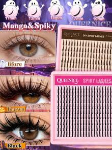 Spiky Fairy Lash Clusters, DIY Individual Cluster Lashes, Wispy Spiky Segmented False Eyelashes, At Home Self Lash Extensions, Thin Band Reusable Eyelash Clusters, Mixed Length 11-19mm, Dramatic Spiky Lashes For Halloween Cosplay & Daily Eye Makeup - D - View 6