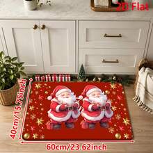 1/2/3pcs Christmas Theme Kitchen Rug, Flannel Kitchen Rug, Comfortable Soft Absorbent Non-Slip Machine Washable With Non-Slip Backing, Multi-Functional Home Floor Mat, Suitable For Doorway, Living Room, Bedroom, Kitchen, Dining Room, Bathroom, Laundry Room, Patio, Entryway, Holiday Christmas Decor Mat - Multicolor - View 15