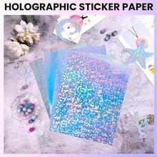 20 tờ giấy dán in hologram khổ A4 chống nước, giấy dán vinyl cầu vồng 4 kiểu hỗn hợp (Gem, Point, Rainbow, Star) cho máy in phun, 8.3x11.7 inch 210x297mm - trộn - Xem 6