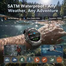 KENPANG GPS Positioning Outdoor Sport Smart Watch For Men, Built-In Compass Altimeter Barometer, 170+ Sport Modes, 5ATM Waterproof Swimming, Wireless Call & Notifications, Men's Fitness Tracker, 1.43-Inch AMOLED Full Touch Screen, Compatible With IOS Android - View 7