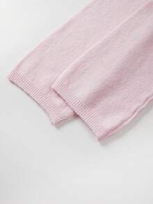 Minimalist Versatile Solid Color Twisted Knot Women's Sweater, Autumn/Winter - Pink - View 7