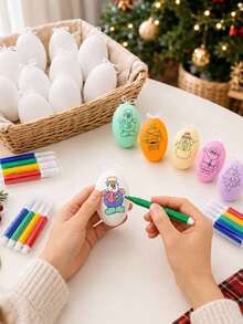 24/48pcs Handmade Christmas Decoration Set, Can Make Santa Claus And Christmas Tree Colorful Patterns, Suitable For Christmas Decoration, Party Favors And Craft Projects - Multicolor - View 7