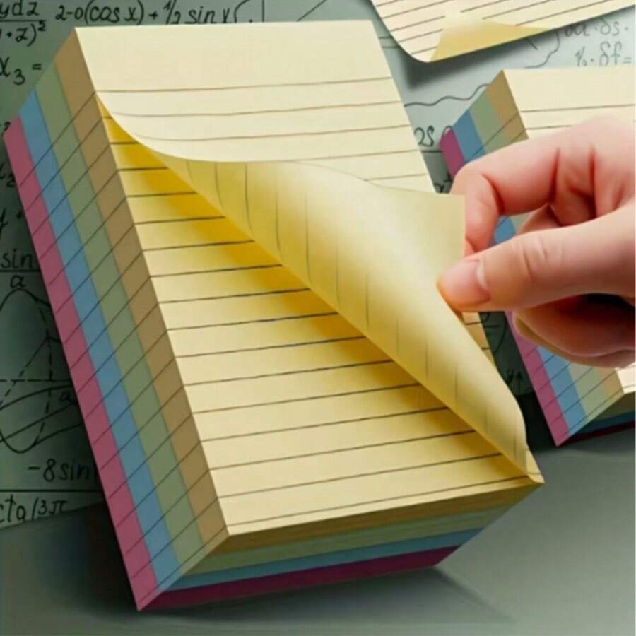 100 Sheets 4-Color Sticky Notes, Portable Self-Adhesive Easy-To-Use Sticky Notes For Diary, Crafting, Office, Home, Campus And More, School Supplies, Office Supplies, Desk Accessories, Back To School, Classroom Supplies Memo Paper (Multiple Styles Available)