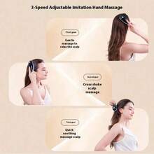 Electric Massage Comb Anti-Hair Loss Massager Type-C Fast Charging (With 180mAh Lithium Battery) Multi-Speed Adjustment Red & Blue Dual Color Light + Essential Oil Atomization + 3D Vibration Suitable For Home And Professional Hair Salon - Multicolor - View 5