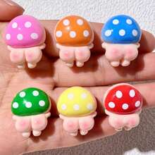 5/10/20pcs Creative Colorful Mushroom Flat Resin Pendant Accessories, Random Mixed Decorative Charms, Suitable For DIY Jewelry Earrings, Hair Clips, Phone Cases, Scrapbooking And Jewelry Making Pendant Materials - Cute Creative Mushroom - View 4