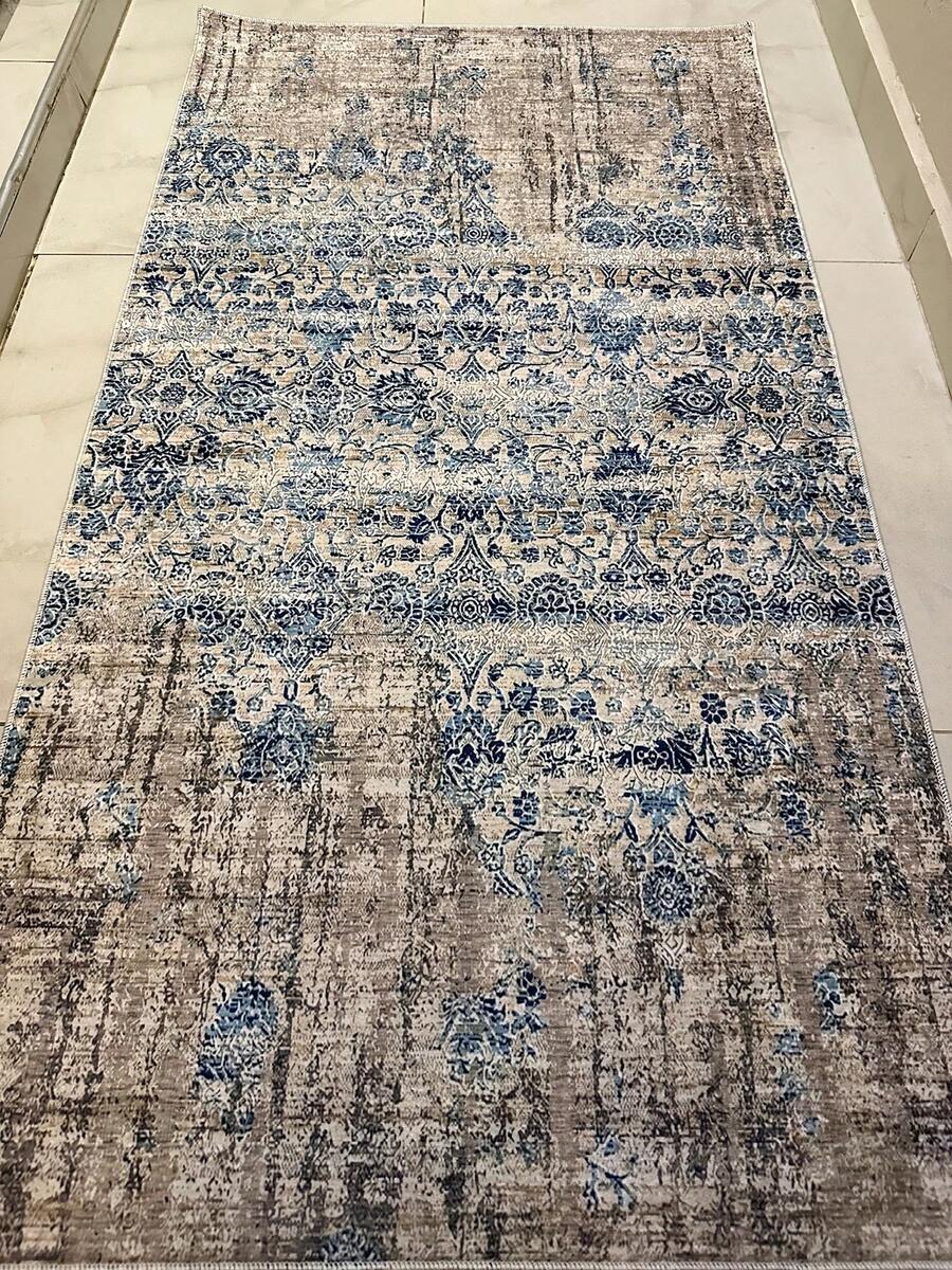 Digitally Printed Non-Slip Washable Runner And Area Rug Living Room Carpet, Modern Design | Modern, Scandinavian, Bohemian And Classic Styles | 100% Polyester - Grey - View 1