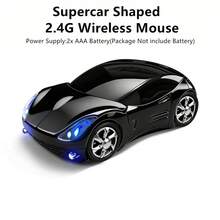 1pc Unique Racing Car Shaped Wireless Mouse, Mini Supercar Style Wireless Mouse, Automotive Shaped Wireless Optical Mouse, 1600DPI Ergonomic Design Wireless Gaming Mouse, 2.4GHz Wireless Office Mouse With Car Lights, Comes With USB Receiver, Powered By 2xAAA Batteries (Batteries Not Included), Suitable For PC, Laptop, Tablet, Great Gift - Multicolor - View 38