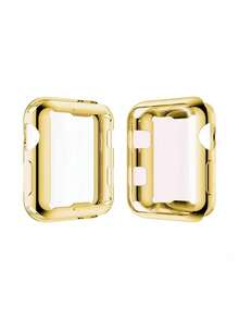 1pc Gold Neutral TPU Full Coverage High Definition Ultra-Thin Watch Case, Anti-Drop Fashion Casual Screen Protector, Compatible With Apple Watch 38/40/41/42/44/45/46/49mm, Compatible With Apple Watch Ultra/SE/11/10/9/8/7/6/5/4/3/2/1, Smartwatch Protective Case Accessory, Case Protector - Gold - View 6