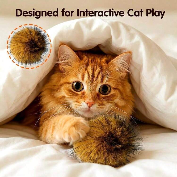 4pcs Interactive Cat Training Toys, Cat-Specific Cat Toys, Fun Chasing For Exercise, Promote Interactive Cat Play, Suitable For Indoor Exercise And Emotional Communication, Suitable As Birthday/Holiday Gift, Battery Not Included - Multicolor - View 4