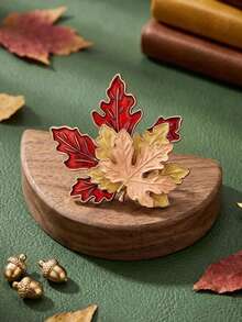 Classic Rhinestone Maple Leaf Brooch, Botanical Brooch, Women's Unisex Style, Casual Party Jewelry Accessory, Friend Gift Decoration - Maple Leaf - View 19