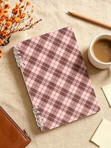 Campus Style Pattern Notebook, Vintage Plaid Cover Student Writing Office Record Diary - Ideal Choice For Back To School Supplies, Learning Supplies - Perfect Gift For Students - Exquisite Storage And Planning Notebook, Very Suitable For Daily Use And Organization. Pattern Randomly Cut - Multicolor - View 7