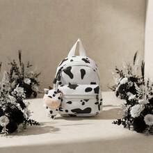 1pc Mini Cow Print Backpack, Outdoor Travel Crossbody Bag For Women, Casual Small Backpack, Back To School Essential, Halloween, Christmas Gift - A - View 4