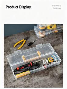 7/1pc Household Tool Storage Box, Transparent Multi-Compartment Detachable Screwdriver Wrench Storage Box, Portable Hardware Accessories Storage Box, Suitable For Storing Hardware Parts, Screws And Toys - Multiple Styles - View 4