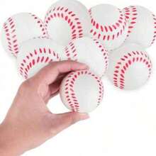 20pcs Mini Foam Sports Balls - 6cm White Baseballs, Suitable For Party Games, Relaxation, Sports Theme Decor - Multicolor - View 2