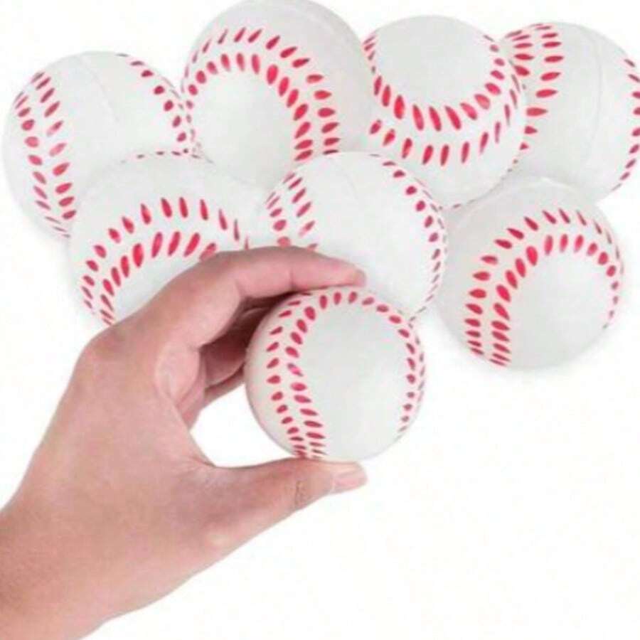 22 Mini Foam Sports Balls - 6cm White Baseballs, Suitable For Party Games, Relaxation, Sports Themed Decor - Multicolor - View 1