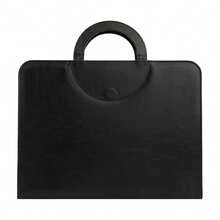 Virellio Black PU Handheld Folder Multi‑Pocket Document Organizer With Note Papers And Document Bags Portable For Office Business Trip - Black-1pc - View 8