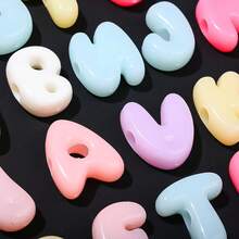10/50/100PCS Macaron Color Bubble Alphabet Beads Chunky Acrylic Letter Beads Large Hole Spacer Beads For Jewelry Making DIY Keychain Phone Chain Decor - Multicolor - View 7