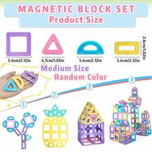 26/47/68pcs Magnetic Building Blocks Kids Magnetic Tiles Toy, Macaron Color Creative 3D Building Blocks, Suitable For Boys And Girls Educational And Birthday Gift, Random Color, Random Style - Multicolor - View 7