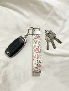 1pc French Vintage Floral Wrist Keychain Strap, Bohemian Style Bag Charm Accessory, Suitable For Girls And Women Keychains, Holiday Gifts, Party Favors, Phone Chain, Lanyard, Keys, Keychain Wristband, Car Keychain, Keychain Pendant, Gifts For Women, Phone Lanyard, Halloween, Halloween Party Favors, Bag Charm Accessories - Multi-color - View 4