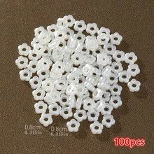 200pcs Beadia 1pack Flower Design DIY Acrylic Beads Valentines - Beige - View 11