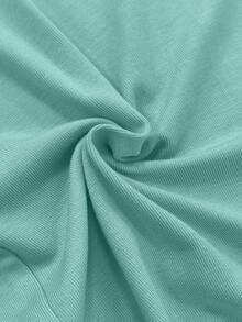 High Waist Wide Leg Cropped Pants, Women's Low Waist Elastic Loose Wide Leg Sports Pants, Elegant Solid Color Slim Fit Wide Leg Pants, Suitable For Commuting And Sports - Mint Blue - View 8