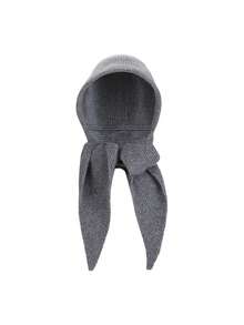 1pc Women's Winter Balaclava Knitted Knitted Neck Warmer Hat, Windproof Ear Cover Hood - Multicolor - View 3