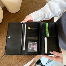 Vintage Letter & Geometric Print Wallet, Metal Snap Trifold Multi-Card Slot Women's Long/Short Wallet - Multicolor - View 4