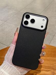 1 Set 3pcs Solid Color Lychee Texture Faux Leather Large Window Phone Case Covers, Black / Caramel Brown / Premium Gray Minimalist Solid Color Leather Texture Full Coverage Protective Shell, Raised Camera Frame Anti-Drop Anti-Slip Soft Shell, Business Commute Premium Style, Autumn/Winter Bestselling Phone Case, Suitable For Personal Use, Birthday Gift Choice; Compatible With IPhone Case & Galaxy Case, Compatible With IPhone 17/17 Pro/17 Pro Max - Multicolor - View 9