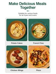 200pcs Disposable Air Fryer Paper Liners, Rectangular, Kitchen Accessories, Non-Stick Baking Paper, Suitable For Dual-Layer Air Fryers, Air Fryer Accessories, Oil-Proof And Water-Proof Air Fryer Liners, Kitchen Air Fryer Liners, Paper Air Fryer - Multicolor - View 9