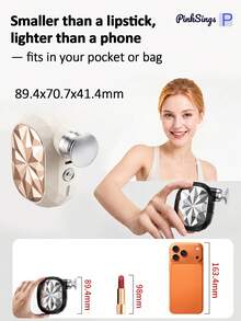 PinkSings Mini Massage Gun - Compact Handheld Muscle Massager With Percussive Deep Tissue Function, 4 Adjustable Vibration Frequencies & 5 Interchangeable Massage Heads - Portable Pocket Massage Gun, Suitable For Gym, Travel, Office - Gold - View 8