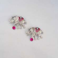 Women's Vintage Elephant Brooch, Enamel Rhinestone Elephant Pin, Jewelry Gift - Multicolor - View 3