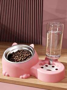 Personalized Pet Rice Bowl, Cat Bowl, Dog Basin, Anti-Knock, Oblique Neck Protection , Automatic Drinking Water, Suitable For Other Small And Medium-Sized Pets Such As Cats And Dogs, Without Battery - Multicolor - View 6