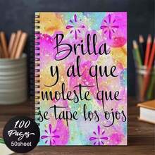 1pc 2D Flat Spanish Theme Notebook A5 Size Black Spiral Coil Creative Illustration Handbook Student Diary Writing Notebook Notes Diary Book - Suitable For Professionals, Students And Office Use - Perfect Gift Choice - 1 Pack (50 Sheets/100 Pages) - View 10