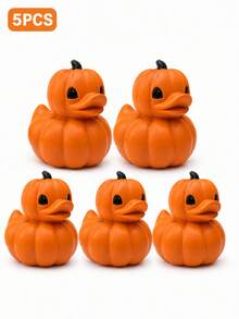 Decoração de Pato de Abóbora de Halloween, Figurinha de Pato em Formato de Abóbora Laranja Fofa, Ornamento de Mesa Assustador de Outono, Adequado para Casa, Lareira, Estante, Escritório, Festa de Halloween e Decoração de Outono - Pato de Abóbora - Visão 15