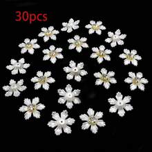 30pcs Faux Pearl & Rhinestone Decorated Flower Design Hat Dress Decorative Buttons DIY Handmade Craft Accessories - Leaf Pearl Flower - View 7