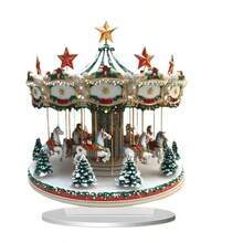 New Christmas Rotating Carousel 2D Acrylic Standee, Christmas Holiday Gift Exchange Decoration Home Ornament - A - View 5
