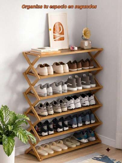 6-Tier Natural Bamboo Shoe Rack, Large Capacity For Over 30 Pairs Of Shoes, With Top Shelf For Everyday Items, Sturdy And Durable Organizer, Ideal For Home Entryway And Hallway, Perfect Gift For Parents And Family