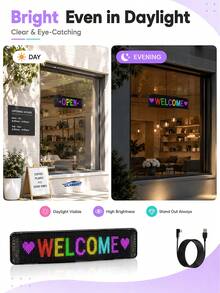 Rolling Giant Bright LED Advertising Sign, Flexible USB 5V LED Shop Sign, Bluetooth App Control, Customizable Text/Pattern/Animation, Programmable Display Screen, Suitable For Stores, Cars, Bars, Hotels - LED Sign - View 11
