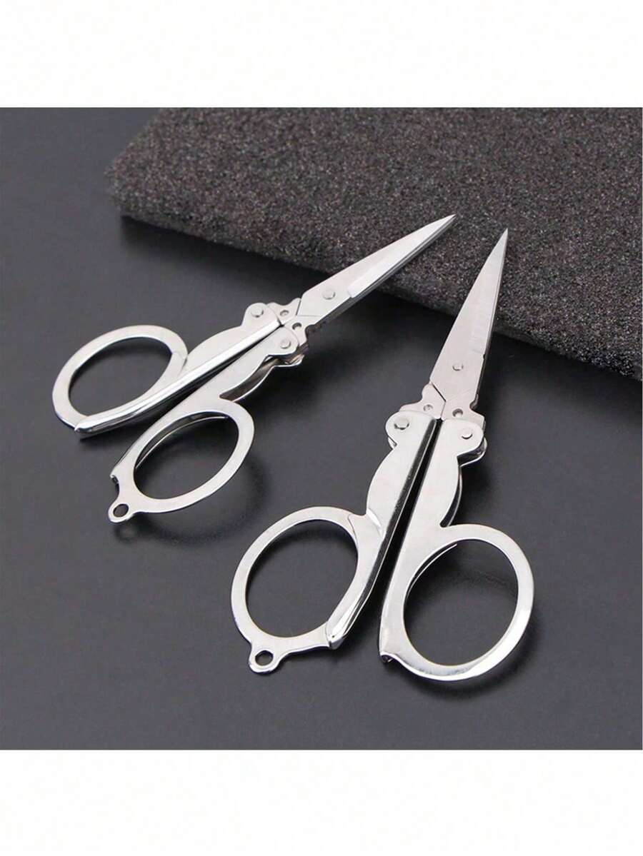 1 Set Foldable Portable Scissors (Buy 1 Pair Get 1 Random Tassel Accessory), Suitable For Home Thread, Office Supplies, Craft Paper Cutting, Sewing And Cutting (Minor Scratches Are Normal Use, Not Quality Issues), Back To School/Halloween/Christmas Essential - Scissors + Random Tassel Accessories - View 1