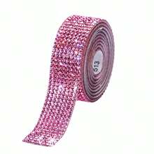 Self-Adhesive Rhinestones, Crystal Diamond Stickers, DIY Craft Decorations, 1 Piece, 91 Centimeters - Baby Pink - View 9