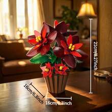 Potted Building Block Bonsai Tree Set, Artificial Flower Plant Series, DIY Building Block Home Desktop Decor Ornament, Creative Adult Gift, 500+ Pieces - Multicolor - View 10