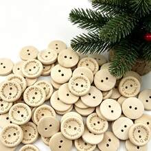 (100pcs/Bag) 2cm Round Double Hole Buttons Home Decor Handmade DIY Clothing Accessories - B-Khaki - View 8