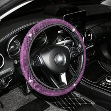 1-Piece Rhinestone Car Steering Wheel Cover, Shiny Diamond Steering Wheel Cover, No Inner Ring, Women's Car Interior Accessories - Steering Wheel Cover - View 8