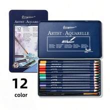Water-Soluble Colored Pencil Set, Thick Triangular Wooden Body, Exquisite Drawing Colored Pencils - Multicolor - View 8