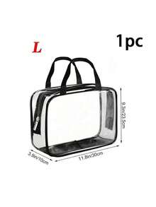 6/3/1pc 3 Sizes Black Transparent PVC Storage Bags, Portable Zipper Children's Toy Storage Bags With Handle, Baby Room Waterproof Storage Bags - Multicolor (Black) - View 12