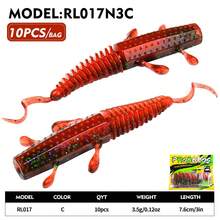 PRO BEROS Proberos 10/14pcs Soft Bait Fishing Swimbait, Worms Bionic Soft Fishing Bait, Soft Plastic Lures For Trout Walleye Bass Fishing. - Multicolor - View 16