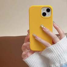 متوافق مع آيفون 17E 18 Pro Max 16 15 14 13 12 Mini 11، بطانية حماية هاتف من السيليكون السائل المقاوم للصدمات مع بطانة من الألياف فائقة النعومة مقاومة للخدش، متوافق مع آيفون 8 Plus 7 6s بطانية ناعم - أصفر بطي - مشاهدة 3
