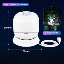 USB Dynamic White Snowflake Projection Light, Indoor Snowflake Projector, LED Rotating Snowflake Light Landscape Decoration, Suitable For Wedding Party, Gathering, Party Floor, Ceiling, Create Holiday Atmosphere, Room, Living Room, Bedroom, Thanksgiving, Christmas, Halloween - D-White - View 7